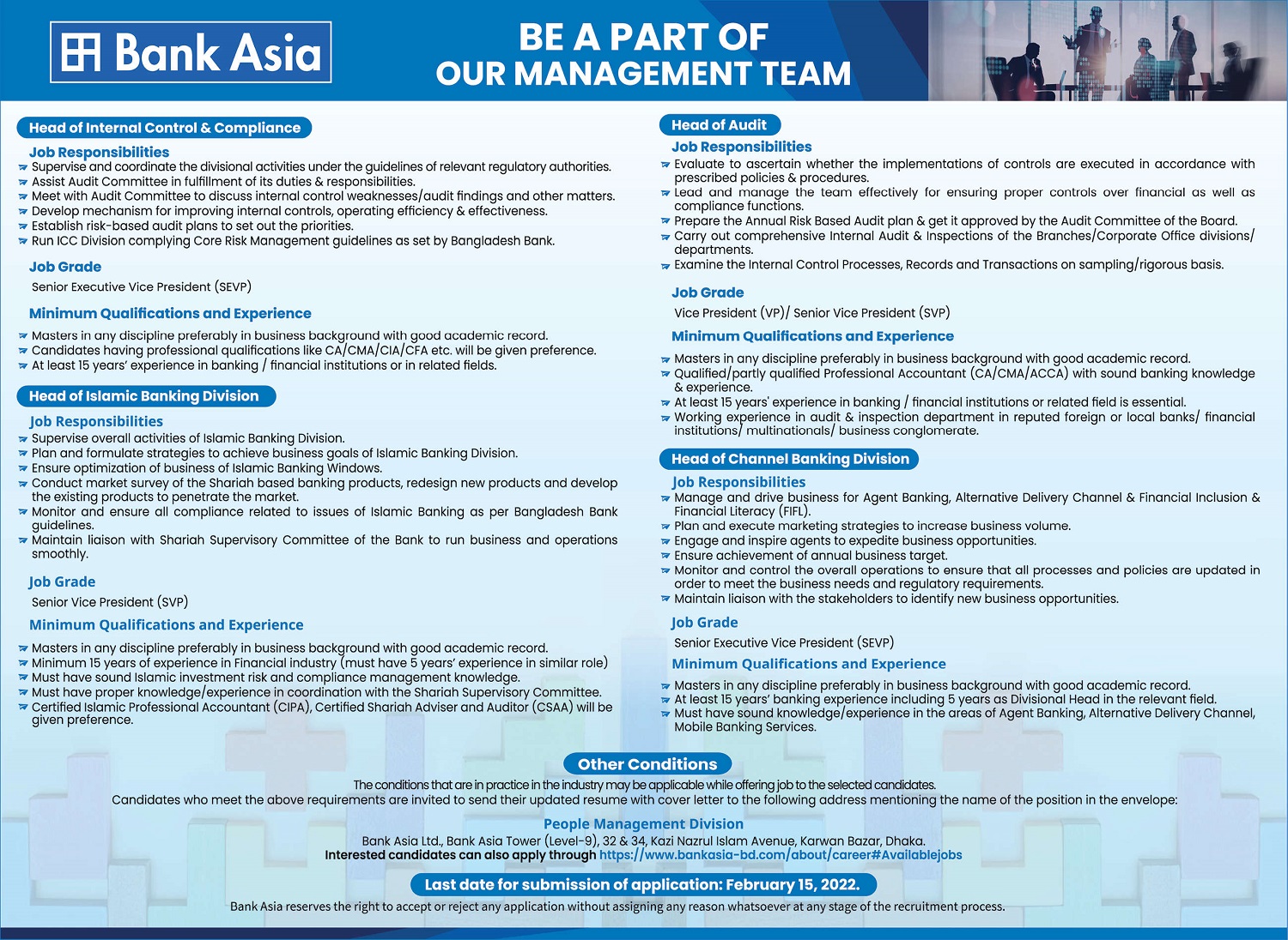 Bank Asia Limited Job Circular 2022 [Updated]
